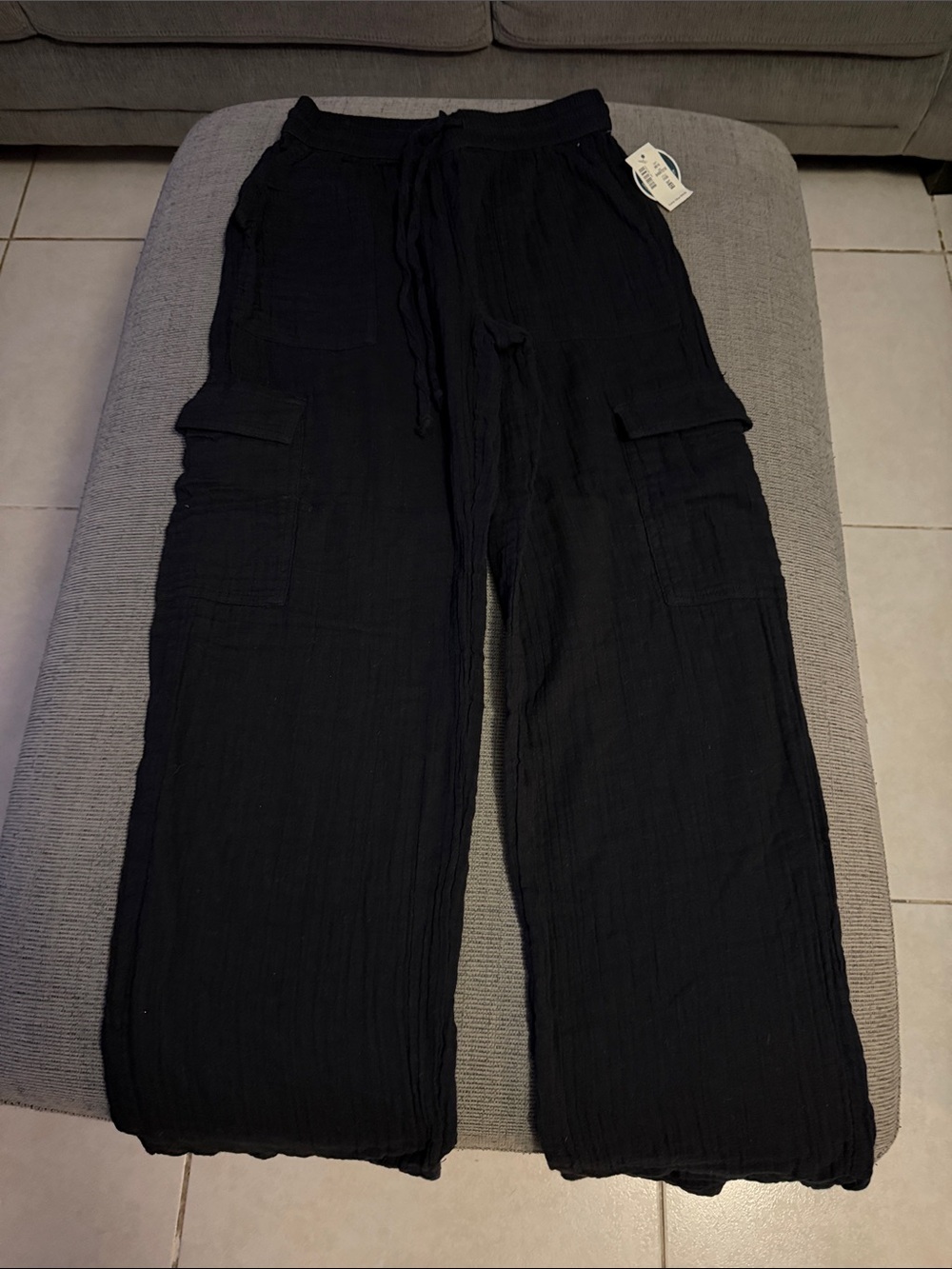 Aeropostale Black Wide Leg Cargo Pants